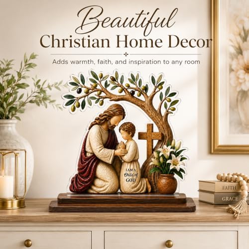 Confirmation Gifts for Boys, Jesus and Child of God Wooden Acrylic Plaque - Image 6