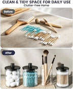 Glass Qtip Holder Dispenser - 4 Pack, Bathroom Decor and Organizer - Image 5