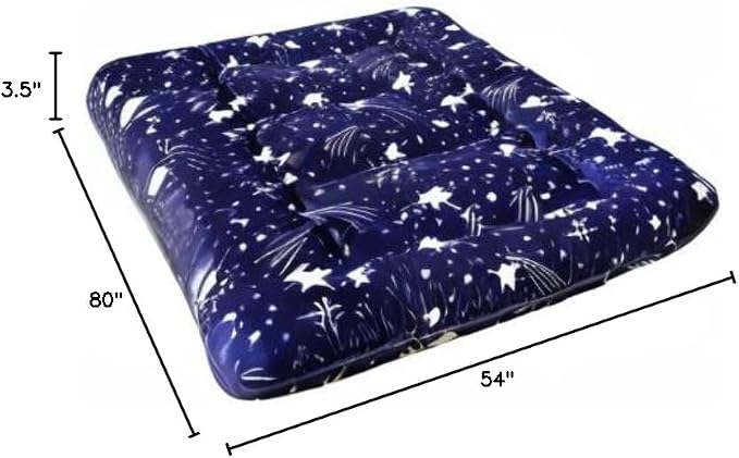 MAXYOYO Navy Starry Sky Japanese Futon Mattress, Tatami Floor Mat, Portable - Image 2