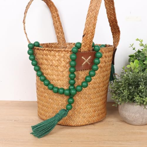 RAMIRABI Wood Beads Garland with Tassels, 39in Decorative Beads Home Decor - Image 5