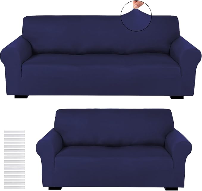 Peryiter 2 Pcs Sofa Covers Couch and Loveseat Covers Set Stretch Sofa Slipcover by Peryiter