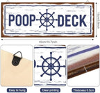 Jetec POOP DECK Sign Nautical Bathroom Wall Decor,White - Image 2