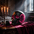 Black and Purple Resin Skull Figurine Statue. Good Gifts for Skull Lovers - Image 6