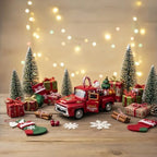 Christmas Red Truck Decor 5 Inch Vintage Farmhouse Metal Truck - Image 4
