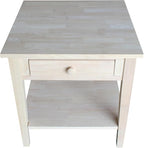 Solid Wood Spencer End Table, Unfinished - Image 9