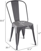 Amazon Basics Metal Dining Chairs, Indoor/Outdoor, 330-Pound Capacity, Dark Gray - Image 3