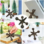 Vintage Cast Iron Jack Sculpture Set of 2 - Industrial Retro Office Decor Statues - Masculine Shelf Accents - Rustic Table Art Sculptures & Eccentric Home Figurines - Image 6