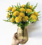 CATTREE Artificial Dandelion Plants, Plastic Flowers Shrubs Bushes Fake Grass Wedding Indoor Outdoor Home Garden Verandah Centerpieces Arrangements Party Decoration Planting Filler - Yellow 4 Pack - Image 4