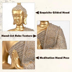 Gold Sitting Buddha Statue Decor Meditation Gifts Zen Art Indoor Statue - Image 4