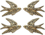 AMOIENSIS 4.75 Inch Vintage Swallow Bird Wall Sculpture Set of 4 by AMOIENSIS