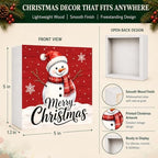 Christmas Decorations Cute Snowman Merry Christmas Wood Box Sign - Image 4