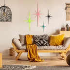 Blulu 4 Pcs Starburst Shaped Wall Decor Mid Century Modern Art,Mid Century - Image 2