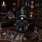 Gothic Witch Gnome Figurine Decor, Resin Witch Statue with Black Rose, Moon & Crystal Accents, Witch Decor for Shelf, Desk & Bookshelf, Dark Academia Home Decor - Image 6