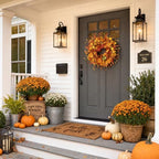 Pinkpum 22" Fall Wreath Front Door Artificial Daisy Wall Decor Autumn - Image 6