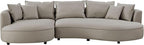 125'' Leather Curved Sofa Couch Sectional Sofa Couch - Image 9