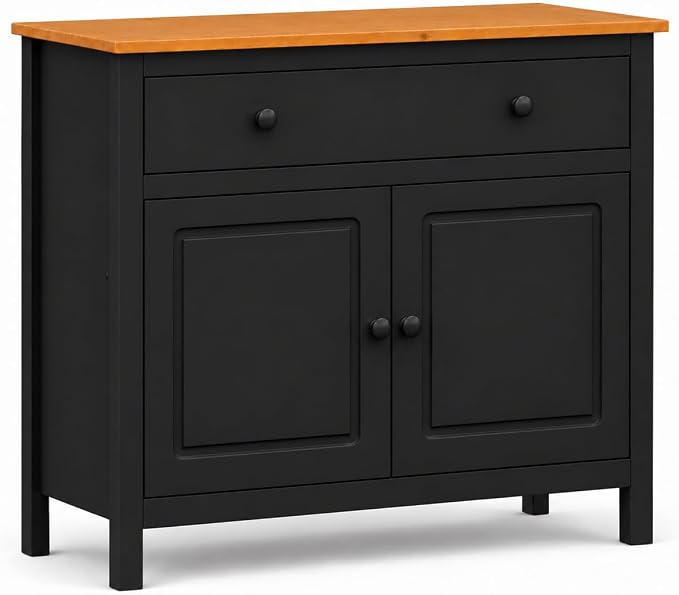 From the Tree Furniture 44" Wide Black & Pine Top Solid Pine Shaker Sideboard - Image 4