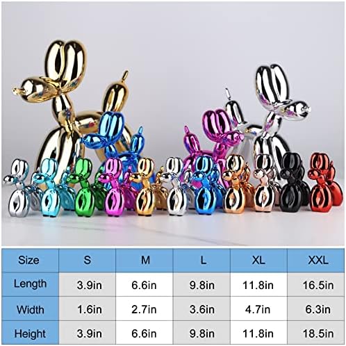 balloon dog sculpture modern home decor Collectible Figurines funky statues for bedroom trendy Animal living room decor Art resin decoration office standing deskdecor (11.8*11.8*4.7inch, pink) - Image 6