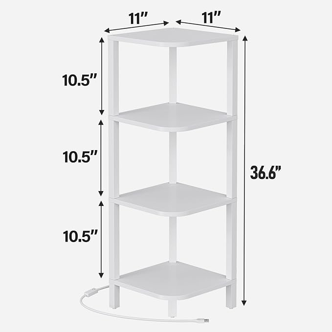 TUTOTAK Corner Shelf, 4-Tier Corner Bookshelf - Image 2