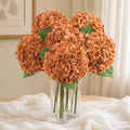 6 Pcs Real Touch Hydrangea Artificial Flowers, 21" Fake Flowers, Brown by Yastouay