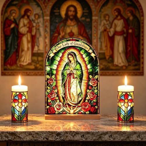 KOMI Catholic Icon Our Lady of Guadalupe Stand Ornament Statue Acrylic Home Altar Decor Christian Gifts - Image 7