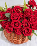 Coferset 50pcs Velvet Artificial Roses Flowers in Bulk,Red - Image 6