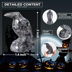 Shimmer Stone Raven Statue Gothic Witchy Decor Hecate Altar Crystal - Image 2
