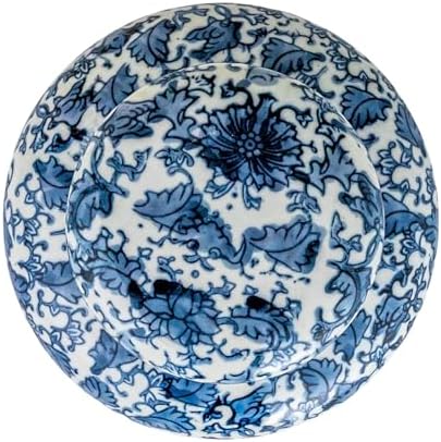 Creative Co-Op Medium Decorative Ceramic Ginger Jar with Lid, Blue and White Floral Pattern - Image 6