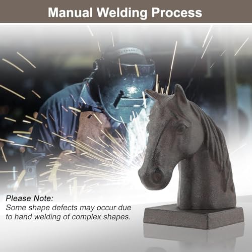 Horse Decorative Bookend Vintage Cast Iron Decor Heavy Book Ends Door Stop Unique Horse Head Statues Home Decor, Ideal for Reading Room Living Library Office Shelf Desk Decor - Image 4