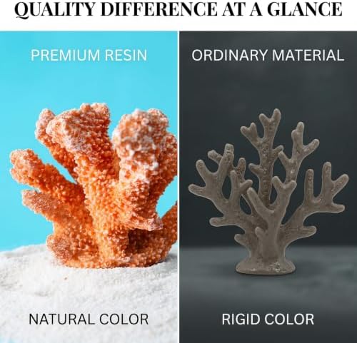 Resin Coral Sculpture, 7.1-Inch Coastal Home Decor - Image 5