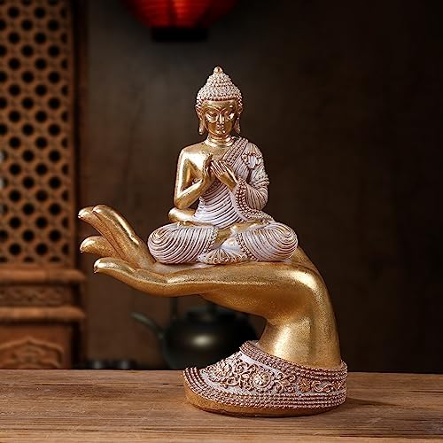 Buddha Statue for Home Decor Gold 8.7"- Buddha Statues for Zen Decor - Buddha Statue Large for Spiritual-Buddha Decor for Living Room-Buda–Indoor Buddha Gift for Relaxation, Meditation or Shrine - Image 5