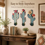 flangairy 3 Pcs Metal Cactus Wall Art, Southwestern Decor for Living Room - Image 5