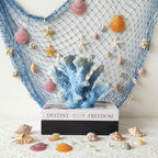 Blue Coral Decor Resin Sculpture, 7.1 Inch Nautical Home Accent for Shelf Tabletop or Cabinet, Stylish Beach Decor, Coastal Decor & Ocean Decor for Bedroom Living Room - Image 2