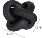 Wood Knot Chain Link Decor - 3 Link Boho Wooden Hand Carved Decorative Wooden Links Knots for Coffee Table Entryway Modern Farmhouse Shelf Decoration (Black) - Image 4