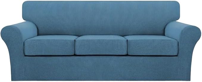 Turquoize 4 Piece Sofa Covers for 3 Cushion Couch Sofa Slipcover Soft Couch by Turquoize