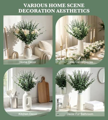 30pcs Artificial Eucalyptus Stems Eucalyptus Leaves,Fake Eucalyptus Plants - Image 5