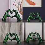 Resin Sculpture, Fluid Green Heart Decoration, Modern Art Statue for Home Decor for Valentine's Day, Wedding, Anniversary - Image 5