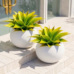 Artificial Agave 14.2In Fake Plant 2Pack, Yellow by ENALGRE