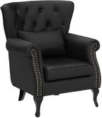 Mid Century Modern Accent Chair Upholstered Armchair Comfy Velvet Fabric Single - Image 5