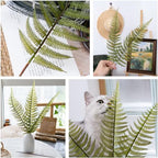 Artificial Fern Leaves Stems, Fake Ferns Leaf Plants Plastic Foliage Shrubs Bushes Plant Faux Greenery Stem for Home Garden Outdoor Indoor Wedding Bouquets DIY Décor Flowers Wreath Decoration 10 Pack - Image 3
