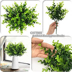 CATTREE Artificial Eucalyptus Shrubs Fake Plant, Faux Branches Stems Decoration Arrangements Greenery Leaf Bud for Home Farmhouse Wedding Bouquets Table Centerpieces Vases Flower Floral Décor 4 Pack - Image 4