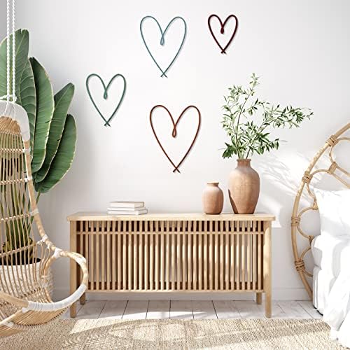 Pangda 4 Pieces Gold Metal Heart Wall Decor Ornaments, Multi Colors - Image 3