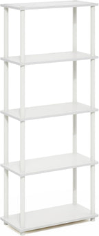 Furinno TURN-N-TUBE Storage Shelves, 5-Tier Book Shelf, Corner Shelf, Toolless - Image 5