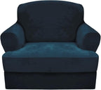 CUCRAF T Cushion Sofa Cover 2 Piece Armchair Slipcovers, Soft Thick Velvet by CUCRAF