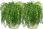 Artificial Weeping Willow, Plastic Plants Greenery Leaves Fake Hanging Vine Faux Ivy Garland UV Resistant for Home Indoor Outdoor Garden Door Wall Baskets Wedding Party Table Decor Decoration - 8 Pcs by CATTREE