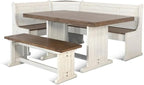 Pemberly Row Dining Set Wood, Rectangular in Off White by PEMBERLYROW