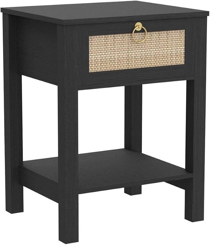 SICOTAS Rattan Nightstand Set of 2, Rattan Decor Drawer - Image 5