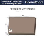 Grain Wood Furniture Montauk 2-Drawer Bedside Nightstand, Solid Wood - Image 6