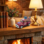 Patriotic Vintage Metal Truck Decor, 5.7-Inch USA Flag Pickup Accent - Image 6