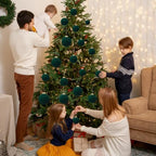 46Pcs Velvet Christmas Ball Ornaments Set - Flocked Shatterproof Christmas Tree Decorations Classic Hanging Ornaments with Rope for Xmas Wreath Holiday Home Decor (Multi-Size, Dark Green) - Image 6