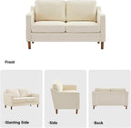 Kingfun 56" Chenille Sofa, Loveseat Couch, Mid Century Modern Love Seat Couches - Image 7